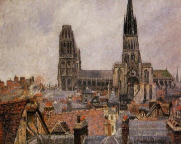  1896 Peintre - les toits du vieux temps gris rouen 1896 Camille Pissarro
